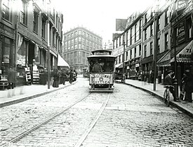 Crosswalk on Cornhill and Maplewood streetcar, April 1897.jpg