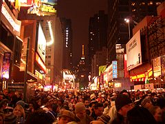 Image 6A crowd in Times Square awaits the countdown to the start of 2006. (from Culture of New York City)