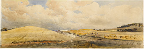 Peter de Wint, Cornfields near Tring Station, Hertfordshire, 1847, Princeton University Art Museum