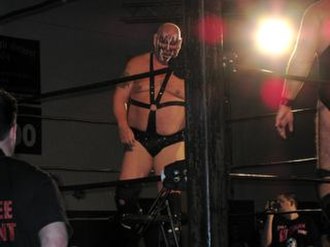 Darsow as Demolition Smash at a Jersey All Pro Wrestling show in 2009.