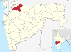 Location of Dhule district in Maharashtra