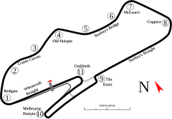 Layout of the Donington Park Donington as of 2006.svg
