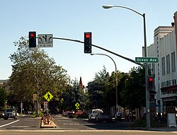 Historic downtown Lompoc at East Ocean Avenue and North H Street