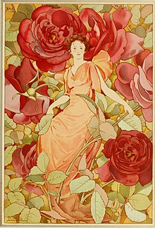 Laura Coombs Hills, image from 1897 Dream Roses calendar