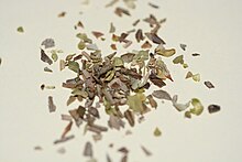 Oregano is among the most commonly used herbs in Albanian cuisine. Dried Oregano.JPG