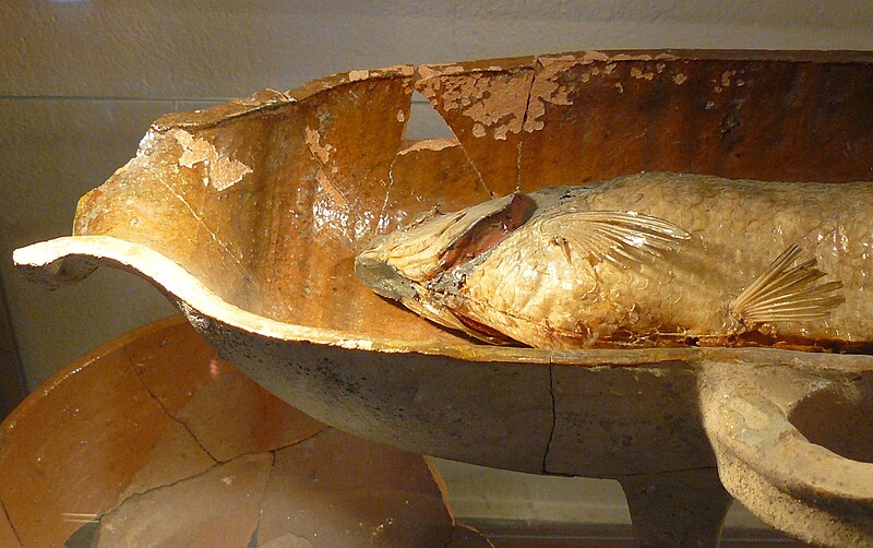 File:Earthen vessel. Was used for baking fish (Sieraków, museum).jpg