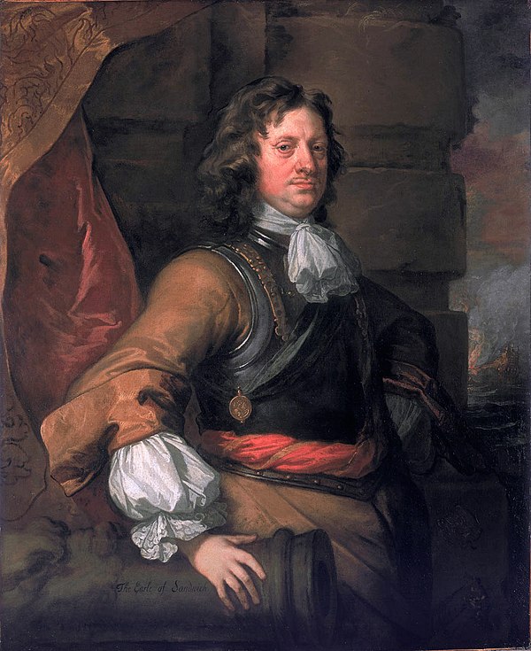 Portrait of Sandwich by Sir Peter Lely, painted 1666, part of the Flagmen of Lowestoft series.