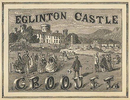 A game of croquet being played at Eglinton Castle, North Ayrshire, in the early 1860s
