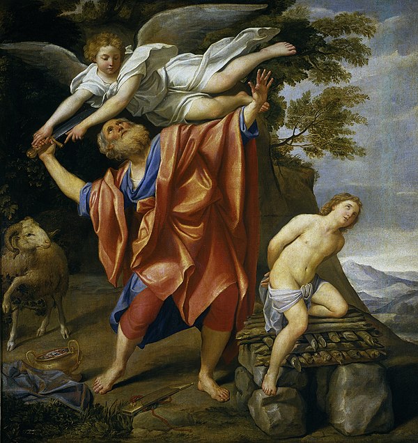 God commands Abraham to offer his son Isaac as a sacrifice, Domenichino.