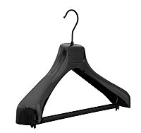 Plastic clothes hanger for suit jackets or heavy coats