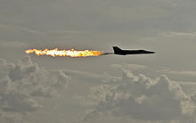 RAAF F-111 Aardvark performing a dump-and-burn fuel dump at the Australian International Airshow F-111-Fuel-Dump,-Avalon,-VIC-23.03.2007.jpg