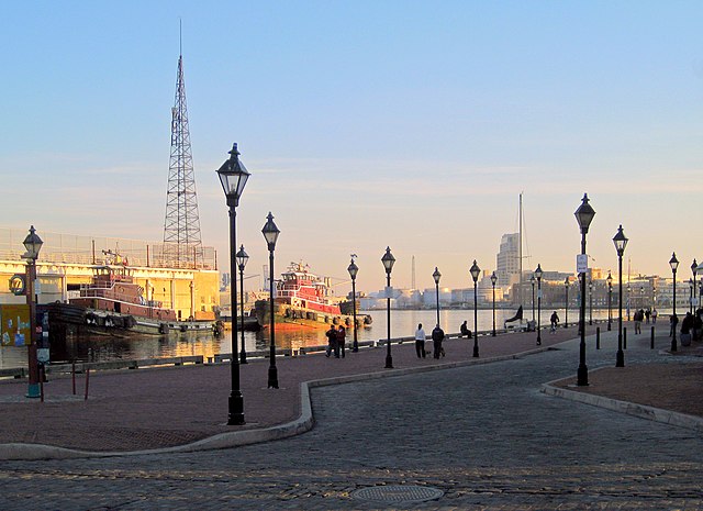 The waterfront of the Northwest Branch of the Patapsco River, the old Basin, at Fells Point