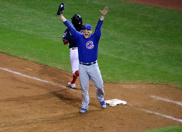 Anthony Rizzo after catching the final out of the World Series