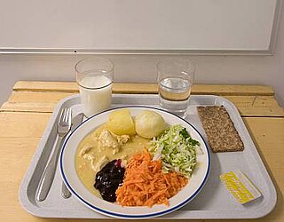 Makan siang sekolah di Finlandia pada umumnya, disajikan gratis bagi seluruh siswa