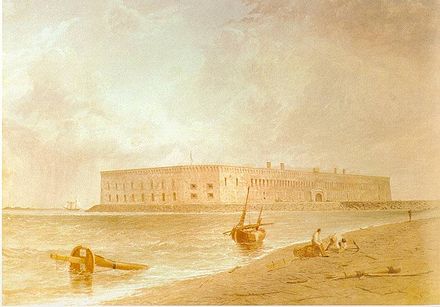 Painting of Fort Sumter showing exterior before the bombardment