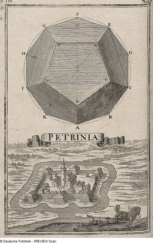 Petrinja–town and fortress, as an example of the use of geometry in fortress architecture, A.E.B. von Birckenstein, 1698