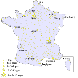 Franciaországban található páholyok térképe