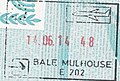 Entry stamp for air travel, issued at French section of EuroAirport Basel Mulhouse Freiburg