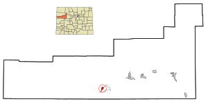 Garfield County Colorado Incorporated and Unincorporated areas Parachute Highlighted.svg