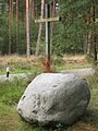 Michael-Gartenschläger-Gedenkstein mit Kreuz im Gemeindegebiet von Langenlehsten