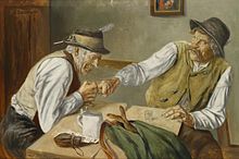[1] Wettspiel Fingerhakeln (Gemälde von Georg Schildknecht)