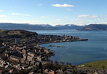 Gourock in the west of the county, on the Firth of Clyde. Gourock from Lyle Hill.jpg