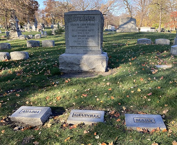 Bates' grave at Graceland Cemetery