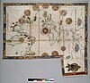 Guillaume Brouscon.  Wereldkaart, waaronder Amerika en een groot Terra Java (Australië).  HM 46. PORTOLAN ATLAS en NAUTISCHE ALMANAK.  Frankrijk, 1543.jpg
