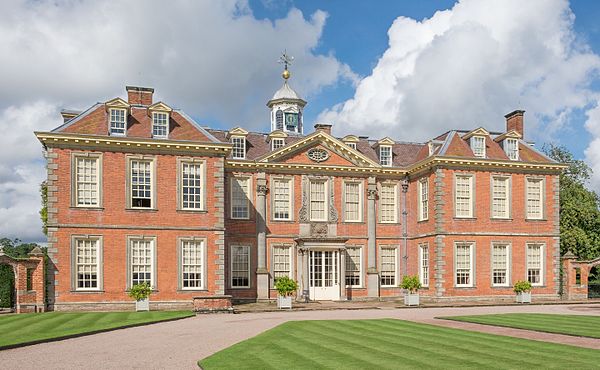 Hanbury Hall in Worcestershire (c. 1706) is about as large a building as is found in the English Queen Anne style.