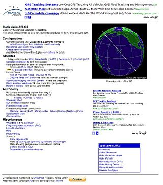 <span class="mw-page-title-main">Heavens-Above</span> Website for tracking Earth satellites