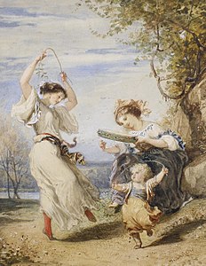 Henri Charles Antoine Baron - italské dívky tančí.jpg