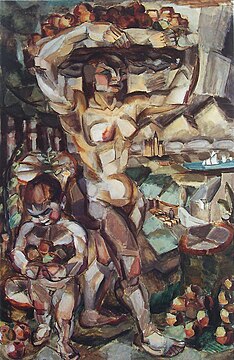 Henri Le Fauconnier, 1910–11, L'Abondance (Abundance), oil on canvas, 191 x 123 cm, Gemeentemuseum Den Haag