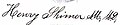 Signature of Henry Shimer, AM, MD, Mt. Carroll.