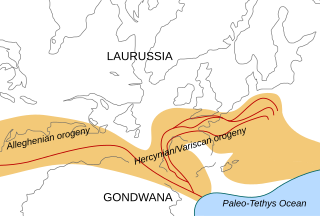 <span class="mw-page-title-main">Variscan orogeny</span> Collision of tectonic plates resulting in the creation of mountains