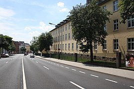 Leipziger Strasse, a fő forgalmi artéria az északi végén