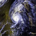 Hurricane Iniki near peak intensity on September 11, 1992