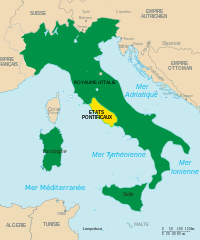 Carte de 1866à l'issue de la troisième guerre d'indépendance,Venise est rattachée au royaume d'Italie