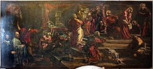 San Moise, Venice, c. 1580, 333 cm (10.9 ft) x 230.5 cm (90.7 in) Jacopo tintoretto, lavanda dei piedi, 1580 ca.jpg