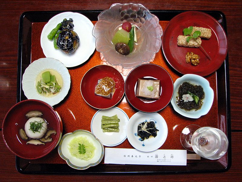 File:Japanese temple vegetarian dinner.jpg