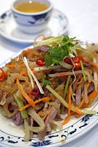 A jellyfish and roast duck salad