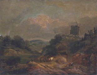 Landscape with Windmill and Rainbow (partly after Gainsborough)