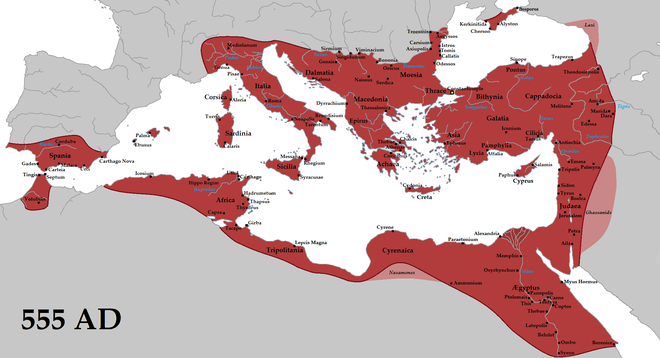 The Roman Empire aroun 555