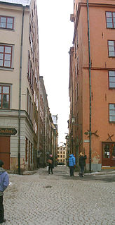 Köpmangatan street in Gamla stan, Stockholm, Sweden