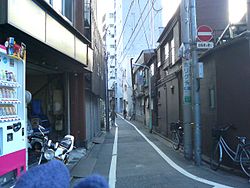 被認為是鎌倉街道的巷道（2007年1月）