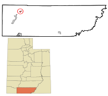 Eingemeindete und nicht rechtsfähige Gebiete von Kane County Utah Alton hervorgehoben.svg