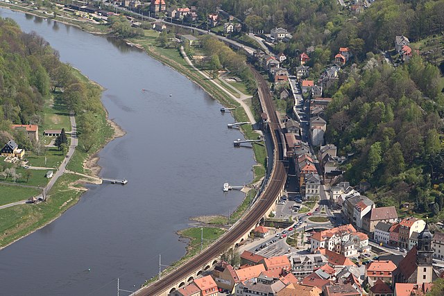 Aerial view at Königstein station