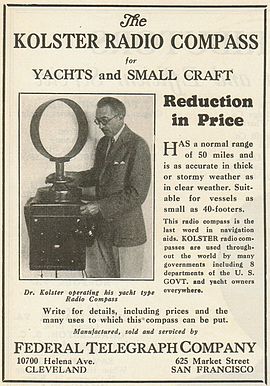 Radionavigation mobile station (RDF) 1930 Kolster radio compass.jpg