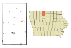 Kossuth County Iowa Incorporated and Unincorporated areas Titonka Highlighted.svg