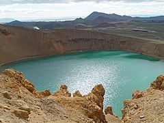 Víti crater and lake