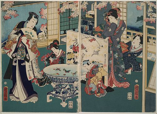 Бедная богатая япония. Тоёхара Кунитика. Укиё-э Средневековая Япония. Эпоха Эдо укиё-э. Японская живопись укиё-э.
